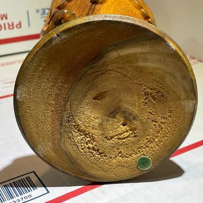 Vintage Carved Wooden Vase 10.5" Tall Preowned from an Estate in Good Condition.