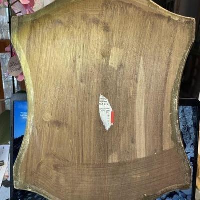 Vintage Mid-Century Italian Florentine Gold Painted Accent Wooden Frame/Plaque of Mother & Daughter 13" x 17".