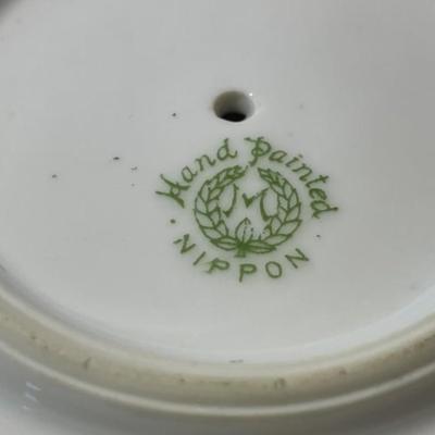 Vintage Nippon of Japan Hand Painted Two Tier Serving Dish 8.75" in Diameter VG Preowned Condition.