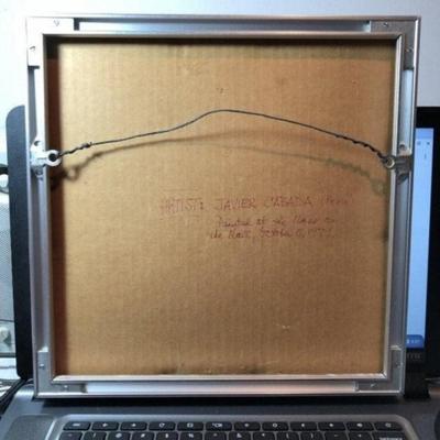 Noted Artist Javier Cabada Priest Watercolor Painted in Peru 1979 12" x 12" Frame Size as Pictured.