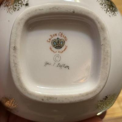 Vintage Lefton China Applied Fruit Pitcher 6" & Vase 5.5" Set Hand Signed by Geo Z. Lefton at the Base in VG Preowned...