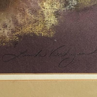 Noted Artist "Linda Verhagen" Charcoal/Pastel Cub Artwork from the Early 1980's Pencil Signed Preowned from an Estate....