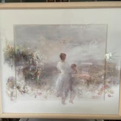 Willem Haenraets Impressionistic Pencil Signed Print "Beautiful View" Frame Size 30.5" x 34" in VG Preowned Condition.