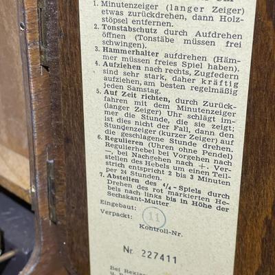 Vintage Mid-Century Ankeruhr Mantle Clock (Anchor clock) 22" Long Untested, Chimes Sound on the Quarter - Hour, No Key, & No...