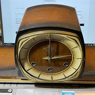 Vintage Mid-Century Ankeruhr Mantle Clock (Anchor clock) 22" Long Untested, Chimes Sound on the Quarter - Hour, No Key, & No...
