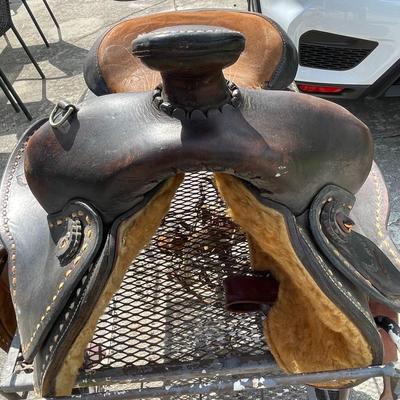 Vintage/Antique "JB" All Leather Horse Riding Saddle Probably Custom-Made Preowned Condition from an Estate as Pictured.