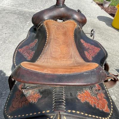Vintage/Antique "JB" All Leather Horse Riding Saddle Probably Custom-Made Preowned Condition from an Estate as Pictured.