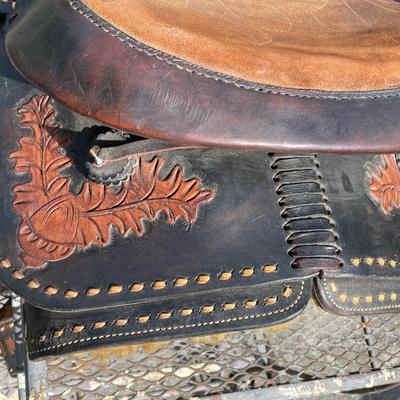 Vintage/Antique "JB" All Leather Horse Riding Saddle Probably Custom-Made Preowned Condition from an Estate as Pictured.