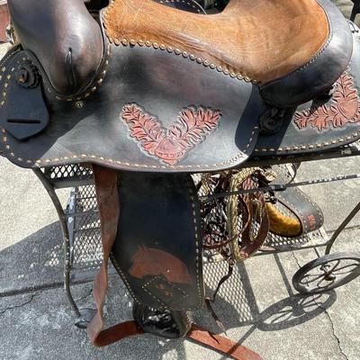 Vintage/Antique "JB" All Leather Horse Riding Saddle Probably Custom-Made Preowned Condition from an Estate as Pictured.