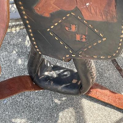 Vintage/Antique "JB" All Leather Horse Riding Saddle Probably Custom-Made Preowned Condition from an Estate as Pictured.
