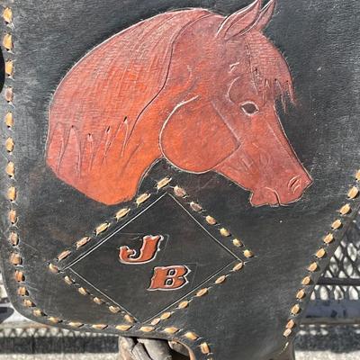 Vintage/Antique "JB" All Leather Horse Riding Saddle Probably Custom-Made Preowned Condition from an Estate as Pictured.