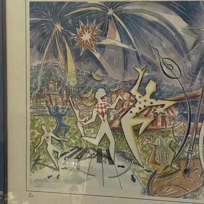 Scarce PAUL HARRYN Signed Lithograph Limited Edition 3/500 Frame Size 24" x 28.5" Used in the 1997 Musikfest Program & Posters