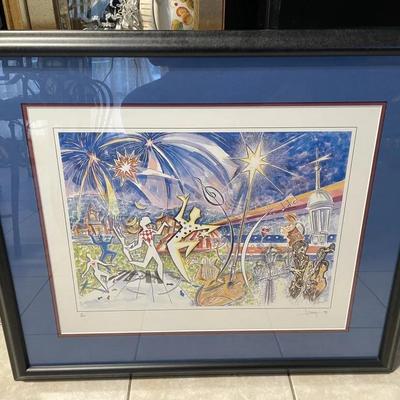 Scarce PAUL HARRYN Signed Lithograph Limited Edition 3/500 Frame Size 24" x 28.5" Used in the 1997 Musikfest Program & Posters