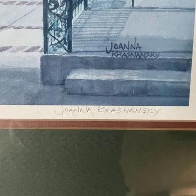 Lambertville NJ Downtown Artist Proof by Joanna Krasnansky Edition 56/474 Frame Size 21.5" x 25.5" in VG Preowned Condition.