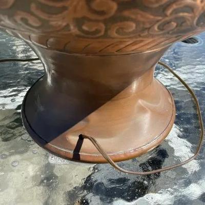 Huge All Copper Heavy Arts & Crafts Era Hand Made Table Lamp 26.5" Tall & 14" Wide Preowned from an Estate Cleanout. (A...