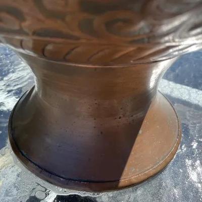 Huge All Copper Heavy Arts & Crafts Era Hand Made Table Lamp 26.5" Tall & 14" Wide Preowned from an Estate Cleanout. (A...