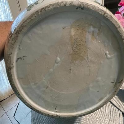 Very Large Asian Koi Fish Planter 14" Diameter in VG Preowned Condition as Pictured.