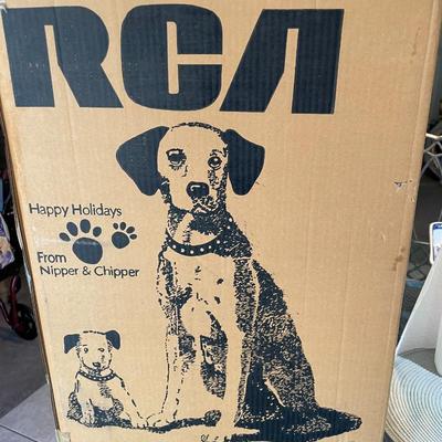 Vintage RCA Victor Mascot Nipper & Chipper Dogs by Dankin Plush 24" NIB as Pictured.