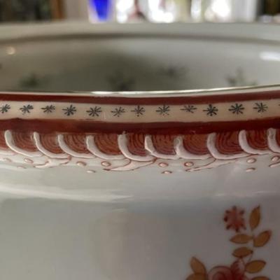 Vintage Chinese Signed Base Clipper Ship Footbath Basin 22" Handle to Handle, 14.25" Wide & 8.25" Tall in VG Preowned...