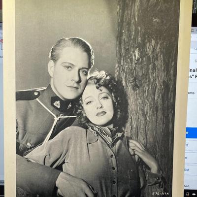 Nelson Eddy & Jeanette MacDonald - 8x10 Linen Photo "ROSE MARIE" MGM Pictures as Pictured.