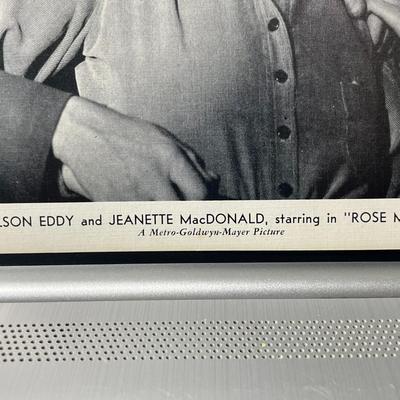 Nelson Eddy & Jeanette MacDonald - 8x10 Linen Photo "ROSE MARIE" MGM Pictures as Pictured.