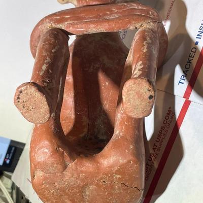 Pre-Columbian Era Central American Mexican/Mayan Terracotta Figure Statue 10.25" Tall x 6" Wide w/Major Repairs as Pic'd....