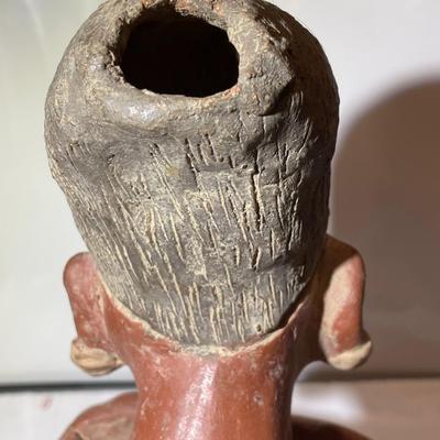 Pre-Columbian Era Central American Mexican/Mayan Terracotta Figure Statue 10.25" Tall x 6" Wide w/Major Repairs as Pic'd....