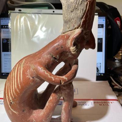 Pre-Columbian Era Central American Mexican/Mayan Terracotta Figure Statue 10.25" Tall x 6" Wide w/Major Repairs as Pic'd....
