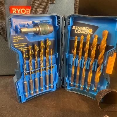 Lot 25. Ryobi Drill with case and bits