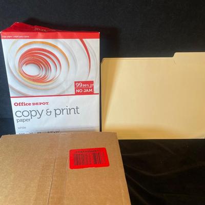 Lot 45. File Folders and Printer Paper