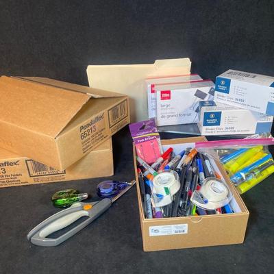 Lot 47. File Folders, Binder Clips & Pens