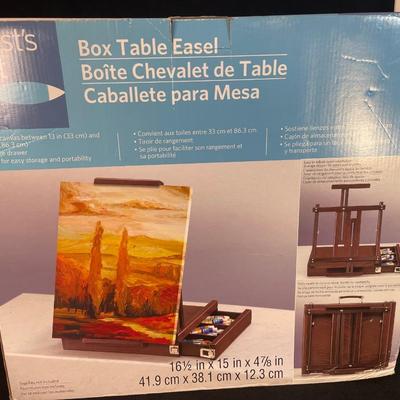 Lot 78. Box Table Easel and Canvases