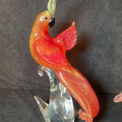 Lot 101. Pair of Murano Glass Birds