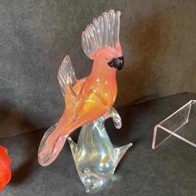 Lot 101. Pair of Murano Glass Birds