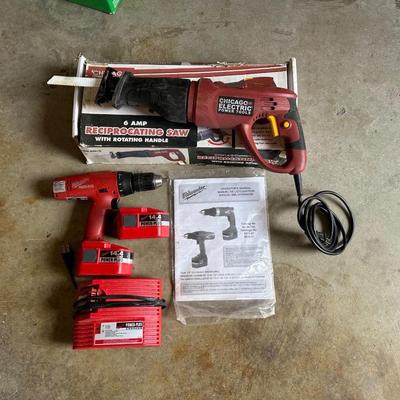 MILWAUKEE CORDLESS DRILL AND A SAWZ ALL