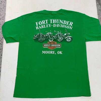 Green Harley-Davidson Tee Shirt, Ft. Thunder - Moore,OK