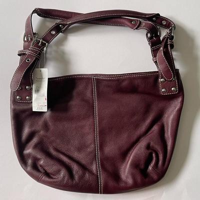 Brand New Leather Tignanello Prato Shoulder Bag (Wine Color) with Tags