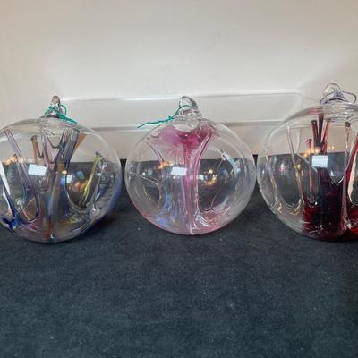 Lot 137. Clear Blown Glass Ornaments