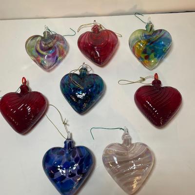 Lot 139. Blown Glass Heart Ornaments