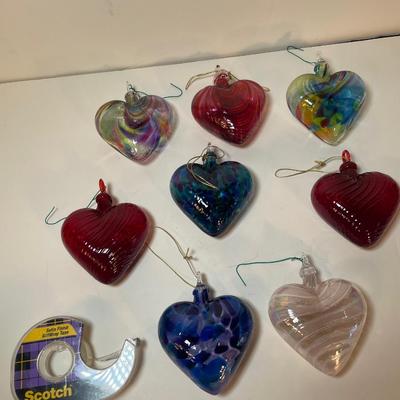 Lot 139. Blown Glass Heart Ornaments