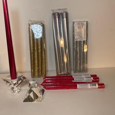 Lot 140 Taper Candle Lot with holder