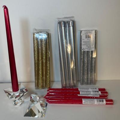 Lot 140 Taper Candle Lot with holder