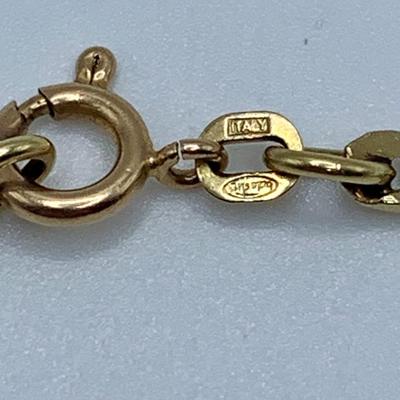 Herring Bone 14K Gold Chain - 18”