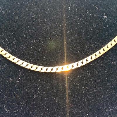 Herring Bone 14K Gold Chain - 18”