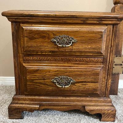 Solid Wood Queen Size Headboard and Matching Night Stands
