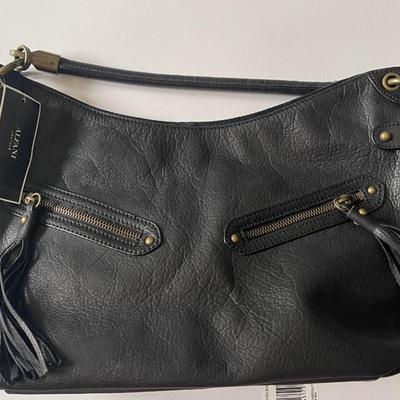 Brand New with Tags Alfani Black Leather Shoulder Bag