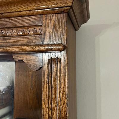 Large Wooden 8 Drawer Dresser With Mirror
