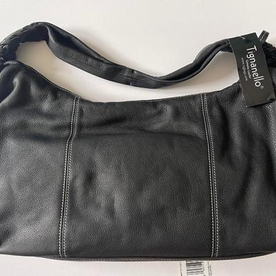 Brand New with Tags Black Leather Hobo Bag by Tignanello