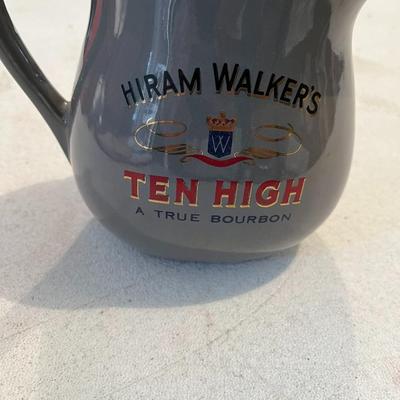 Vintage Hiram Walker's Ten High Pub Mug Water Pitcher - A True Bourbon