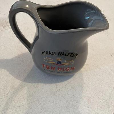Vintage Hiram Walker's Ten High Pub Mug Water Pitcher - A True Bourbon